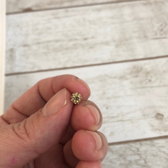 Ball Cubic Zirconia Champagne Mini Stones Belly Ring - Picture 4 of 4